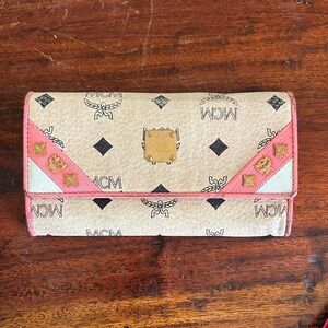 MCM Tan and Pink Women's Wallet